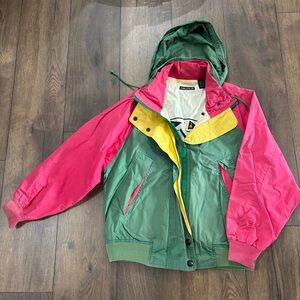 Vintage 90s Nautical Colorblock Windbreaker Jacket, Size Medium